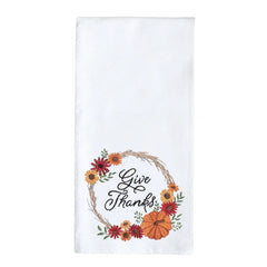 Give Thanks Wreath Towel