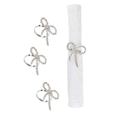Silver Ribbon Napkn Ring - Set of 4