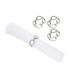 Silver Chain Napkin Ring - Set of 4