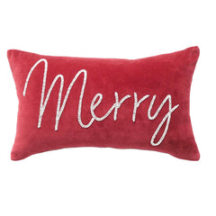 Merry Ruby Velvet Pillow