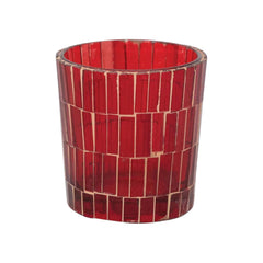 Red Mosaic Votive Holder