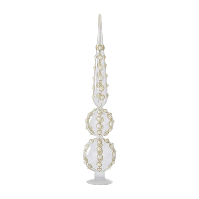 Clear Gold Pearls Finial - Med