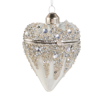 White Heart Box Orn 3.5"