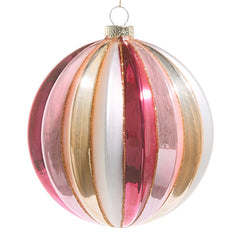 Pink Ribbed Ball Orn 5