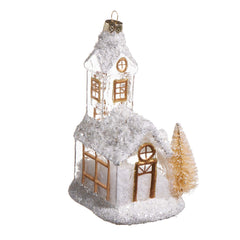 White Gold Church Orn 6.25