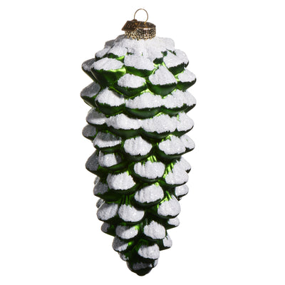 Snowy Green Pinecone - 8"