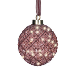 Micro LED Ornament Ball Red