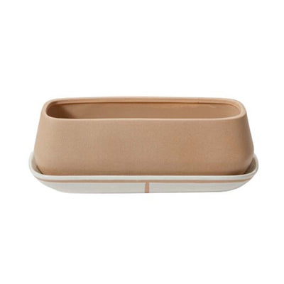 Tan Dublin Planter with Plate - 15"