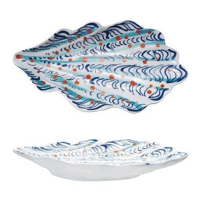 Blue Spotted Shell Dish - 11"