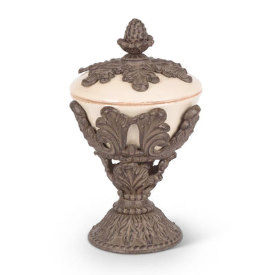 Acanthus Stoneware Lidded Bowl