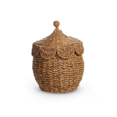 Natural Lidded Basket - Small
