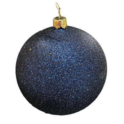 Blue Glitter Glass Ornament