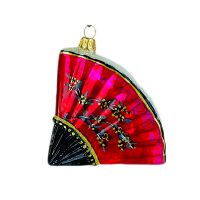 Red Japanese Fan Ornament - 4.5"