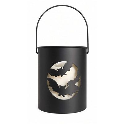 Metal Haunted Lantern with LED Light - 5" Tall