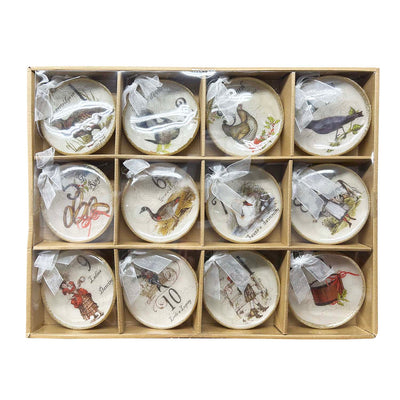 12 Days of Christmas Glass Ornaments - 4.24"