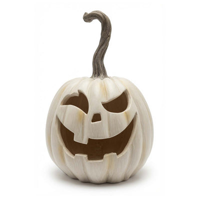 Grey LED Flame Pumpkin - 7" Tall