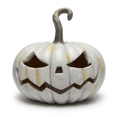 Grey LED Flame Pumpkin - 7" Tall