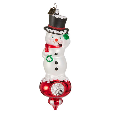 Howdy Snowman Reflector Ornament - 6.5"
