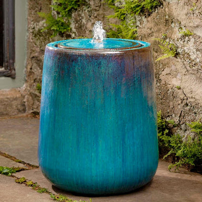 Daralis Glazed Fountain - Weathered Copper