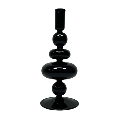 Black Orb Candle Holder - 9" Tall