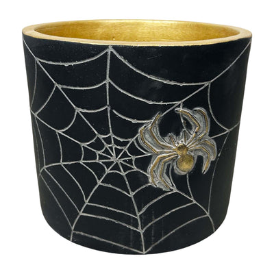 Black Spiderweb Cachepot - 6" Tall