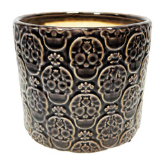 Indigo Skulls Cache Pot