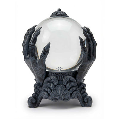 Swirling LED Skull Hand Globe - 8" Tall