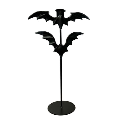 Black Bats Candleholder - 12" Tall