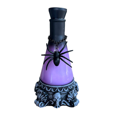 Purple Swirl Potion Bottle with LED Lighting - 8" Tall