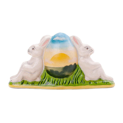 Two Rabbits Sunrise Egg - 6" Tall