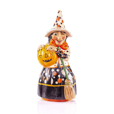 Witch Holding Pumpkin - 9" Tall