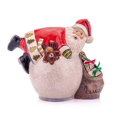 Santa with Snowball Teddy - 6" Tall