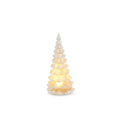 Snowy Mercury Glass with Glowing Light - 6.5" Tall