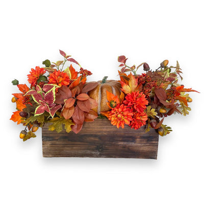 Silk Pumpkin & Dahlia Centerpiece