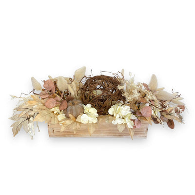 Silk White Washed Box with Cream Florals