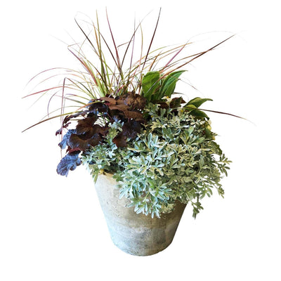 White Autumn in Redstone Flare Pot