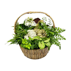 White Autumn Pumpkin Basket - Small