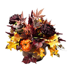 Faux Fall Peony & Oak Copper Centerpiece - 16