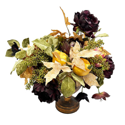 Faux Pumpkin & Artichoke in Copper Urn