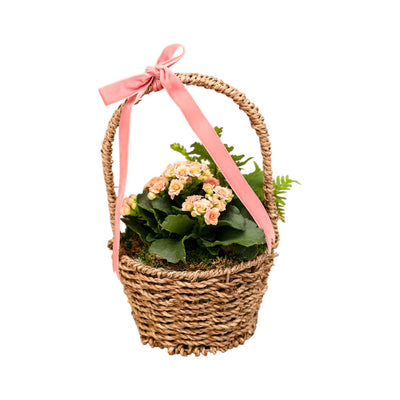Small Spring Flowers Seagrass Basket