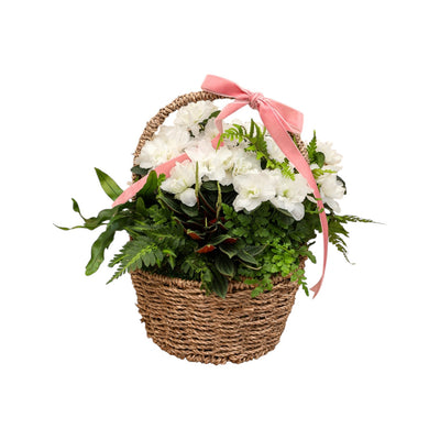 Medium Spring Flowers Seagrass Basket