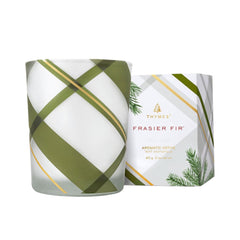 Frosted Plaid Votive Candle