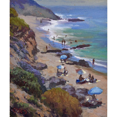 Umbrellas on the Sand - 12" x 10"