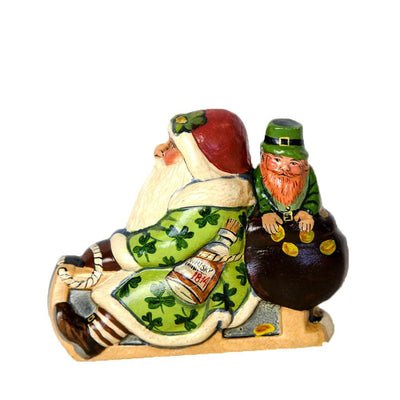 Irish Santa on Sled - 4" Tall