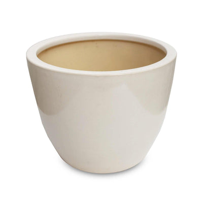Glazed Egg Pot 10" (White)