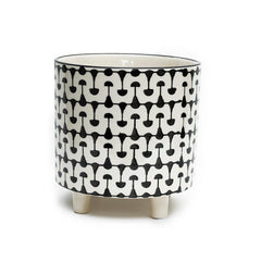 Footed Black & Cream Planter