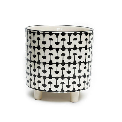 Footed Black & Cream Planter
