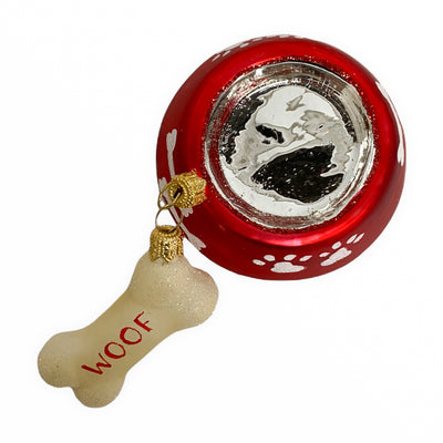 Dog Dish With Bone Ornament