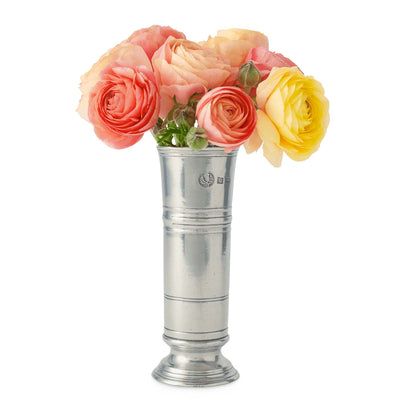 Footed Cylinder Vase - 7" Tall
