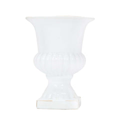 White Ceramic Winter Urn